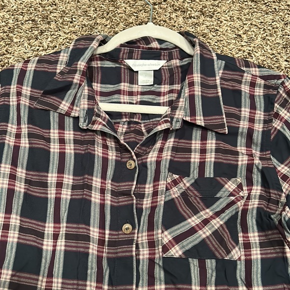 Christopher & Banks Flannel button-up, long-sleeve top *New Condition - Picture 2 of 7